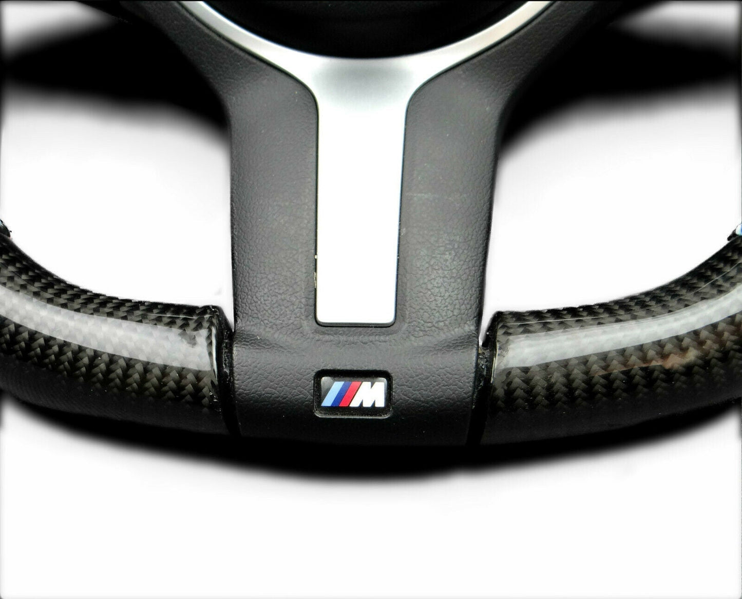BMW F15 F30 M Style Steering Wheel Carbon Fiber Leather Flat Bottom