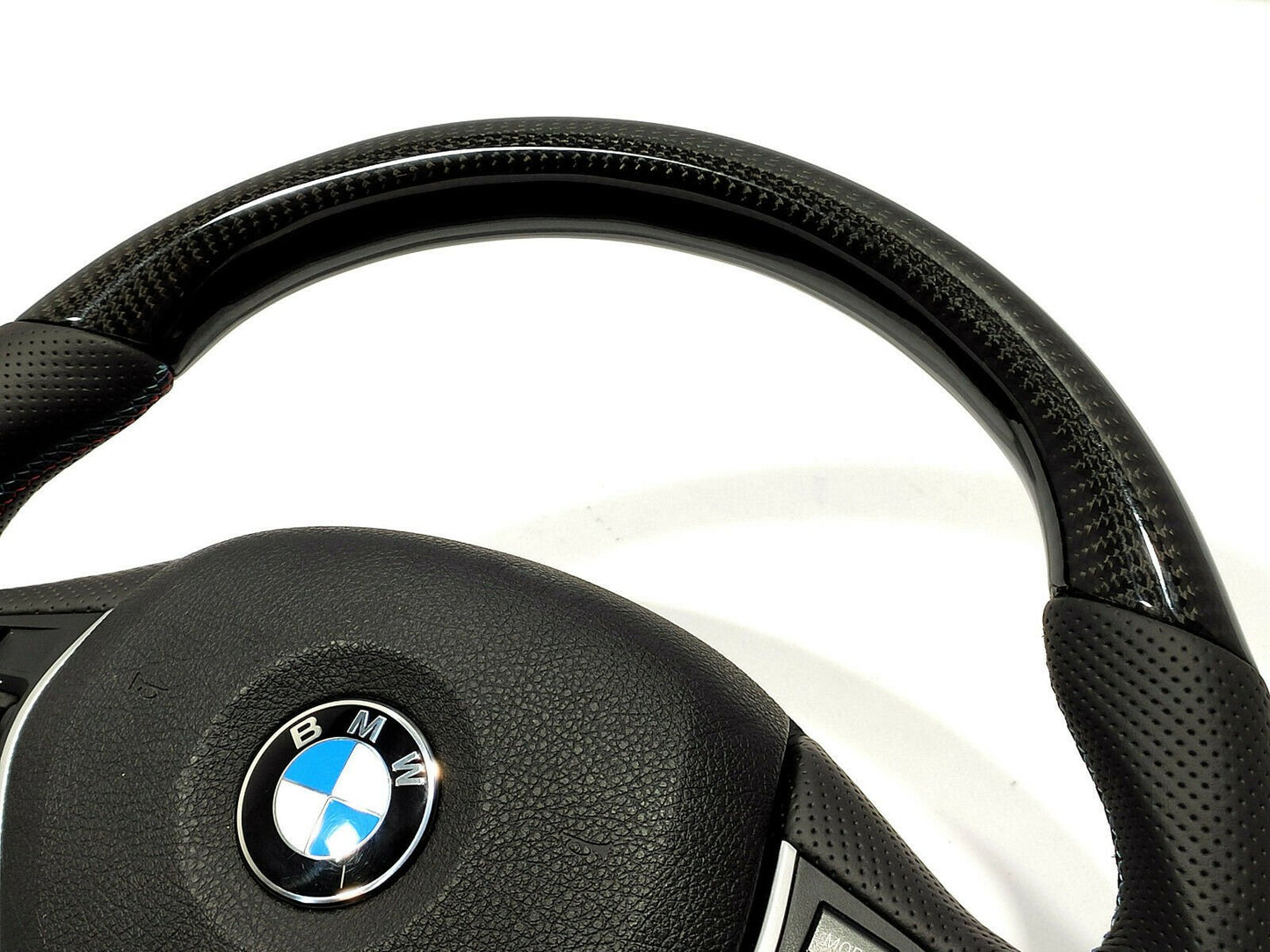 BMW F30 Steering Wheel Carbon Fiber Leather Flat Bottom