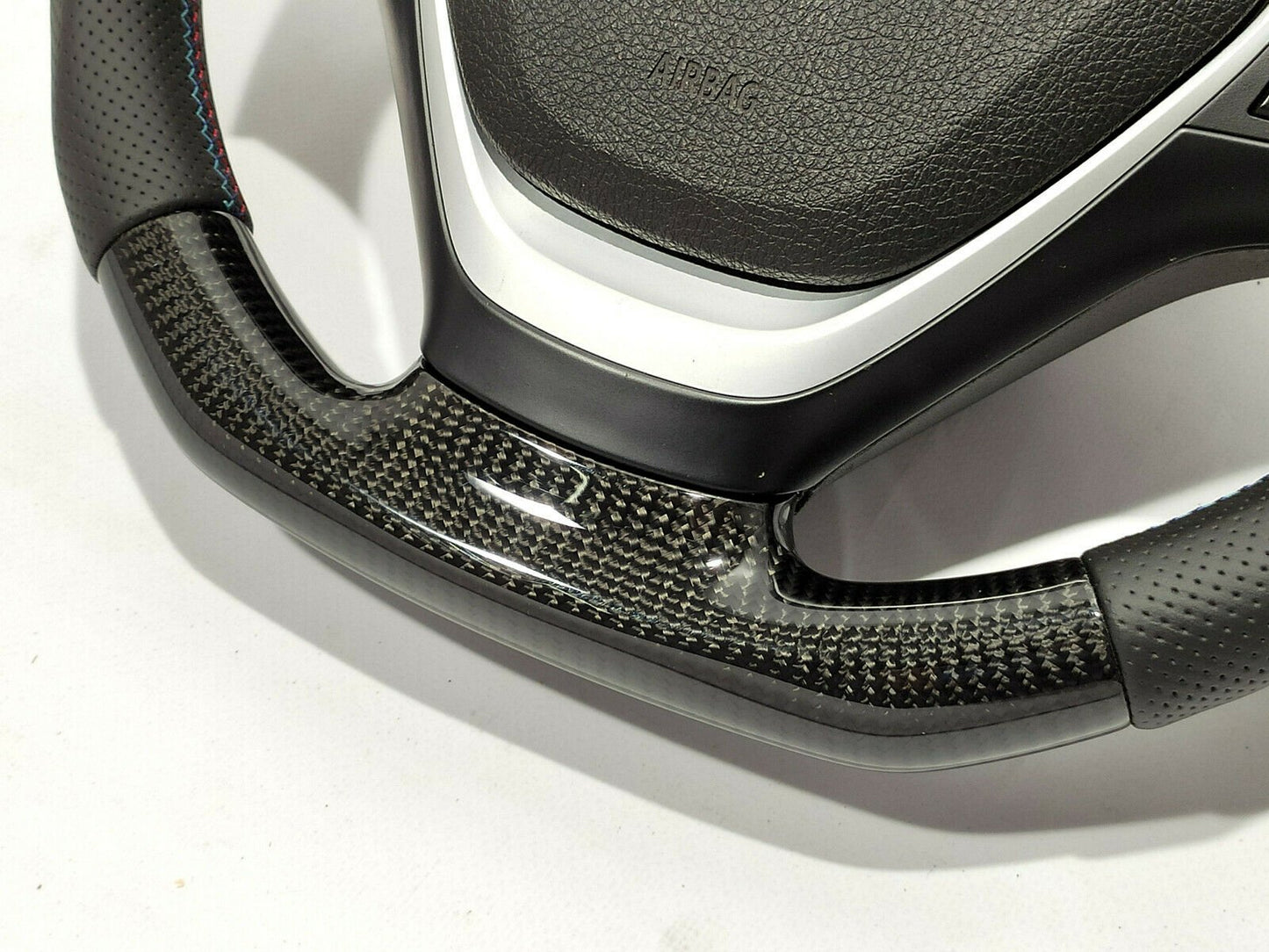 BMW F30 Steering Wheel Carbon Fiber Leather Flat Bottom