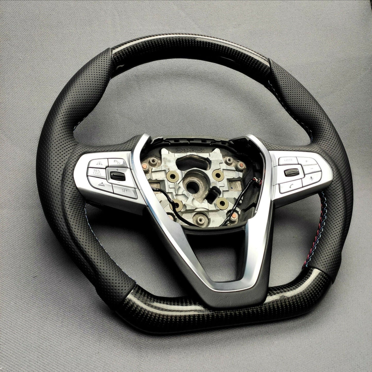 BMW G20 G30 G31 G01 G02 Steering Wheel Carbon Fiber Leather Flat Bottom