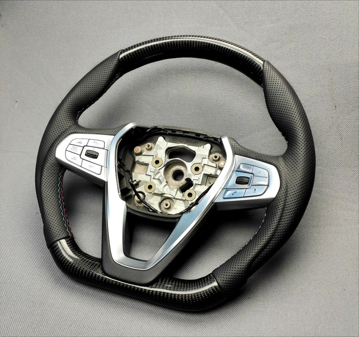 BMW G20 G30 G31 G01 G02 Steering Wheel Carbon Fiber Leather Flat Bottom