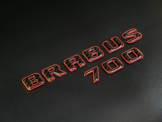 Brabus 700 emblem logo orange metallic with carbon for Mercedes-Benz W463 W463A W464 G-Class