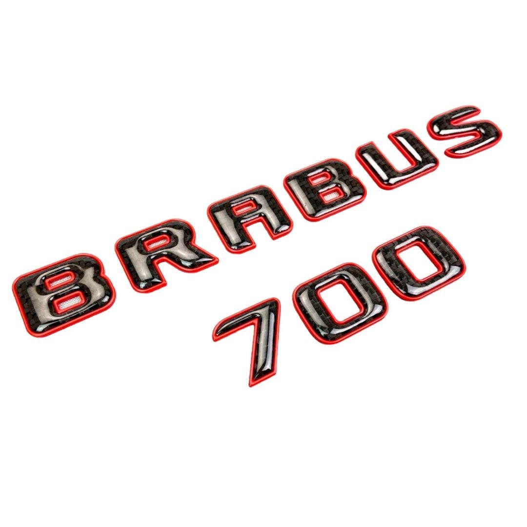 Brabus 700 emblem logo red metallic with carbon for Mercedes-Benz W463 W463A W464 G-Class