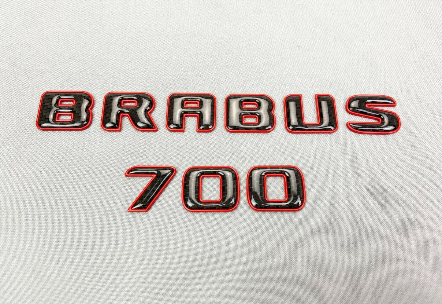 Brabus 700 emblem logo red metallic with carbon for Mercedes-Benz W463 W463A W464 G-Class