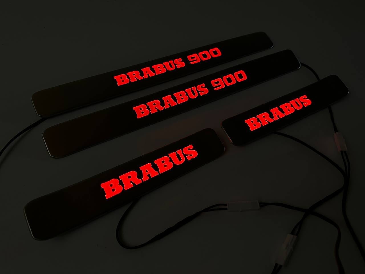 Brabus 900 Door Sills Metal Red LED Illumination 4 pcs for Mercedes-Benz G-Wagon w463a w464