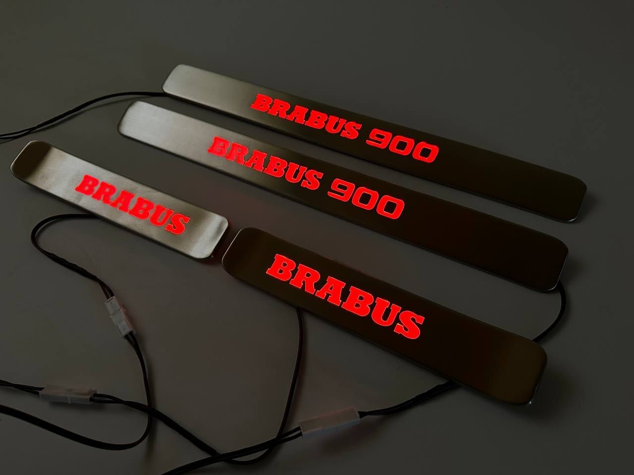 Brabus 900 Door Sills Metal Red LED Illumination 4 pcs for Mercedes-Benz G-Wagon w463a w464