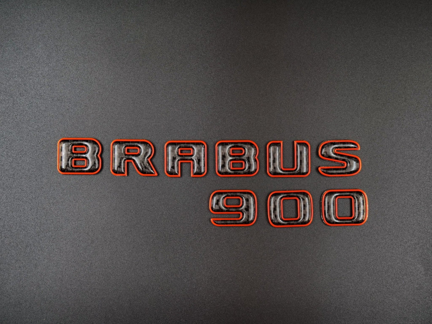 Brabus 900 emblem logo orange metallic with carbon for Mercedes-Benz W463 W463A W464 G-Class