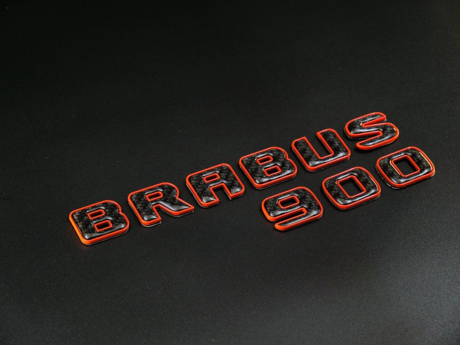 Brabus 900 emblem logo orange metallic with carbon for Mercedes-Benz W463 W463A W464 G-Class