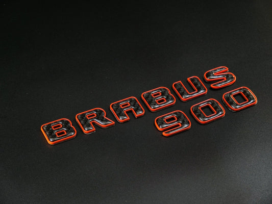 Brabus 900 emblem logo orange metallic with carbon for Mercedes-Benz W463 W463A W464 G-Class