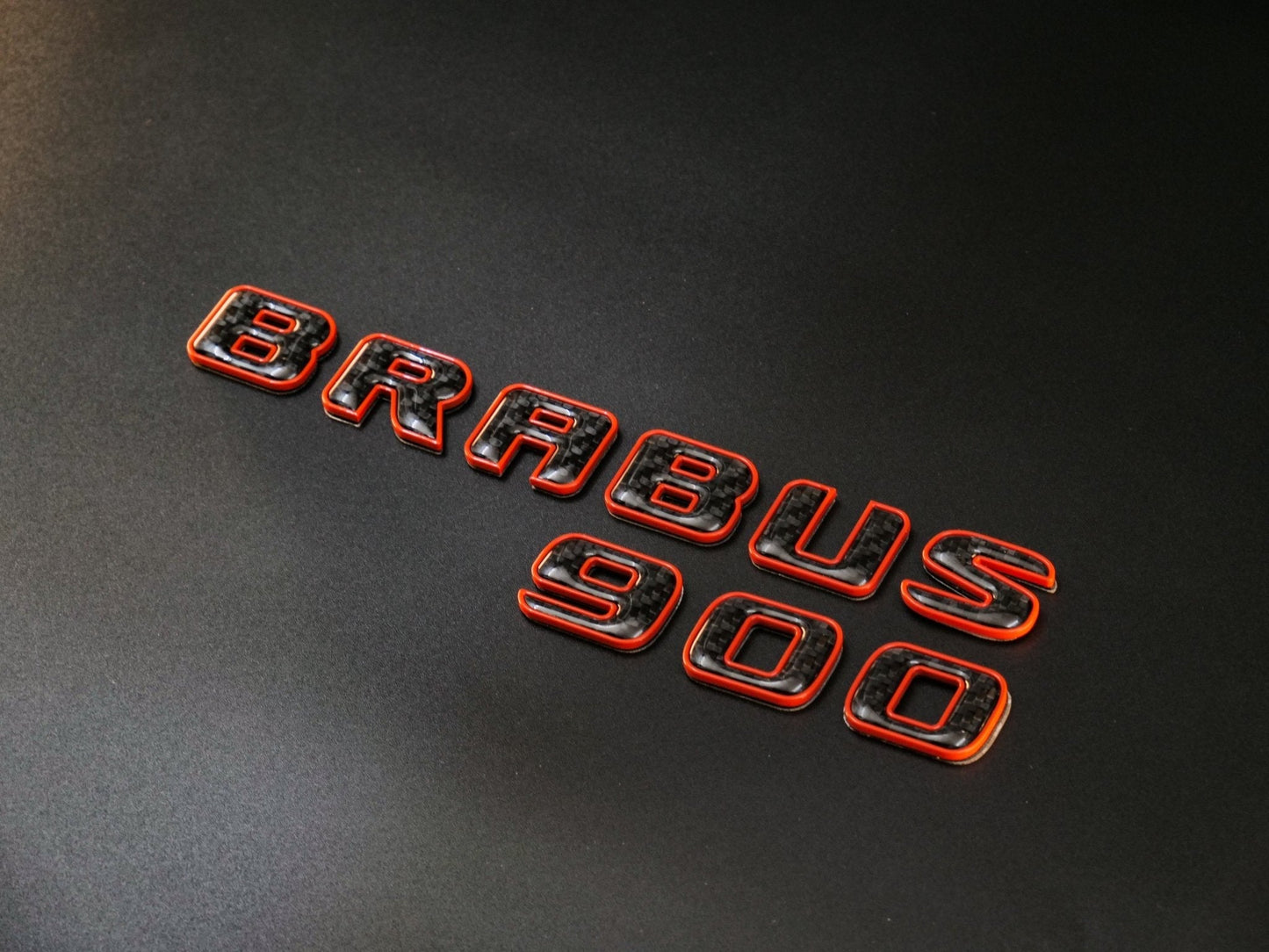 Brabus 900 emblem logo orange metallic with carbon for Mercedes-Benz W463 W463A W464 G-Class