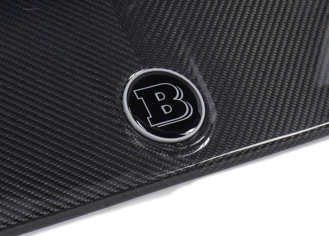 Brabus badge logo emblem 55mm 2-component grey metallic for hood trunk for Mercedes-Benz G-Wagon G-Class W463 W463A