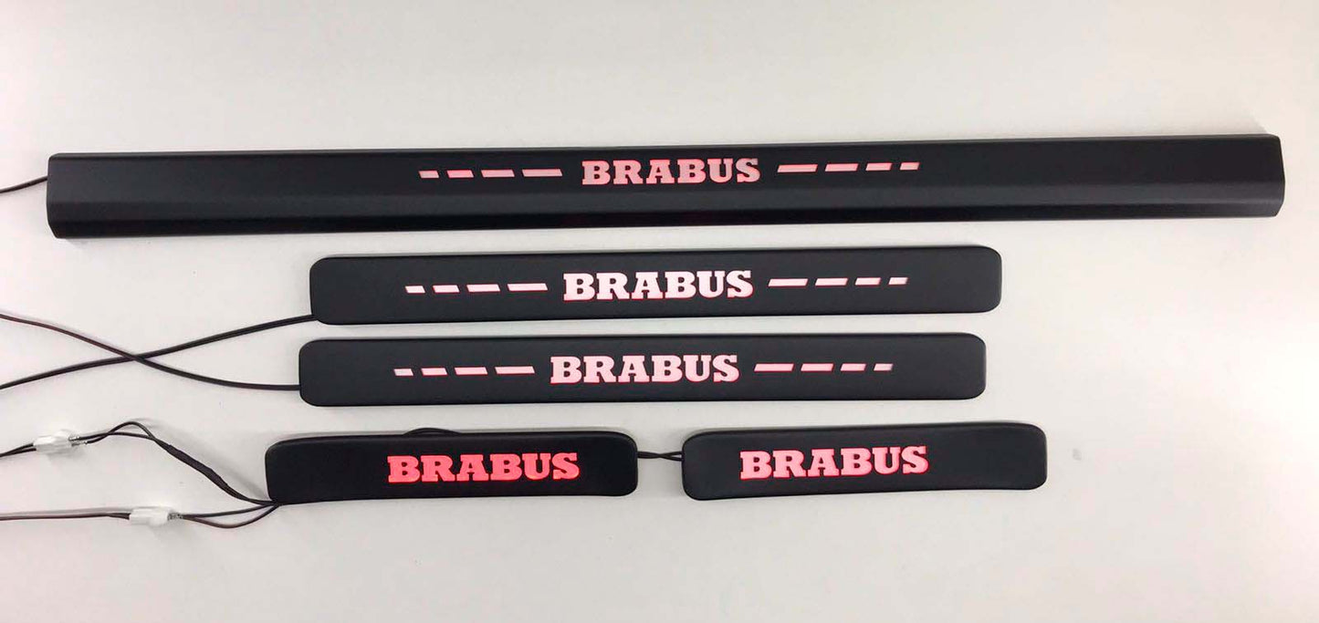 Brabus BLACK door sills RED LED Illuminated 5 pcs for Mercedes-Benz W463A W464 G-Class