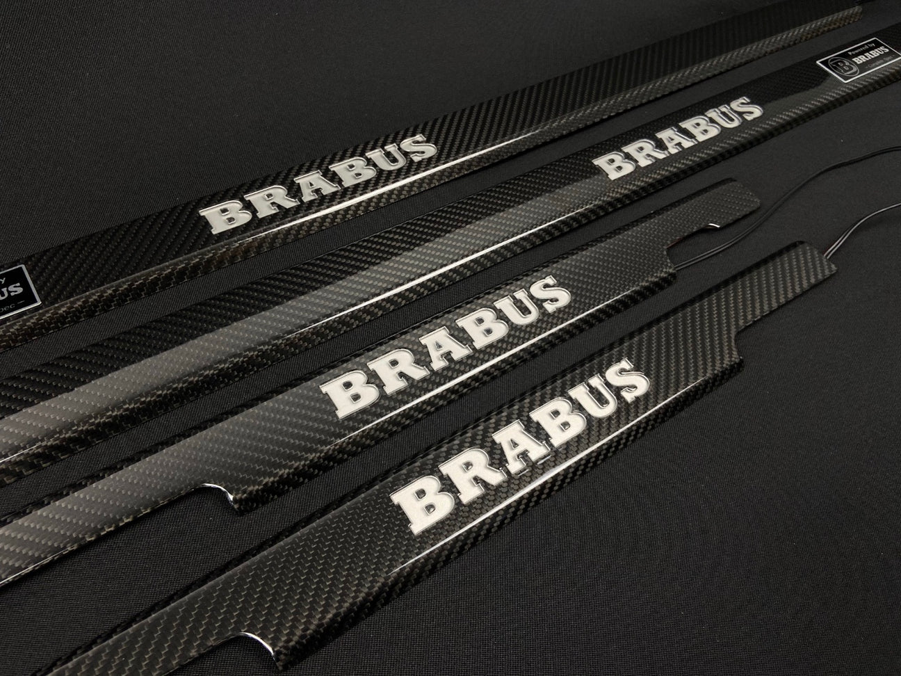 Brabus Door Sills 4 pcs Carbon fiber Red LED Illuminated for Mercedes-Benz G W463