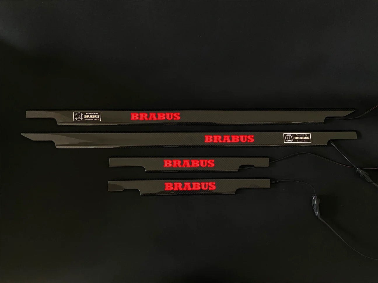 Brabus Door Sills 4 pcs Carbon fiber Red LED Illuminated for Mercedes-Benz G W463