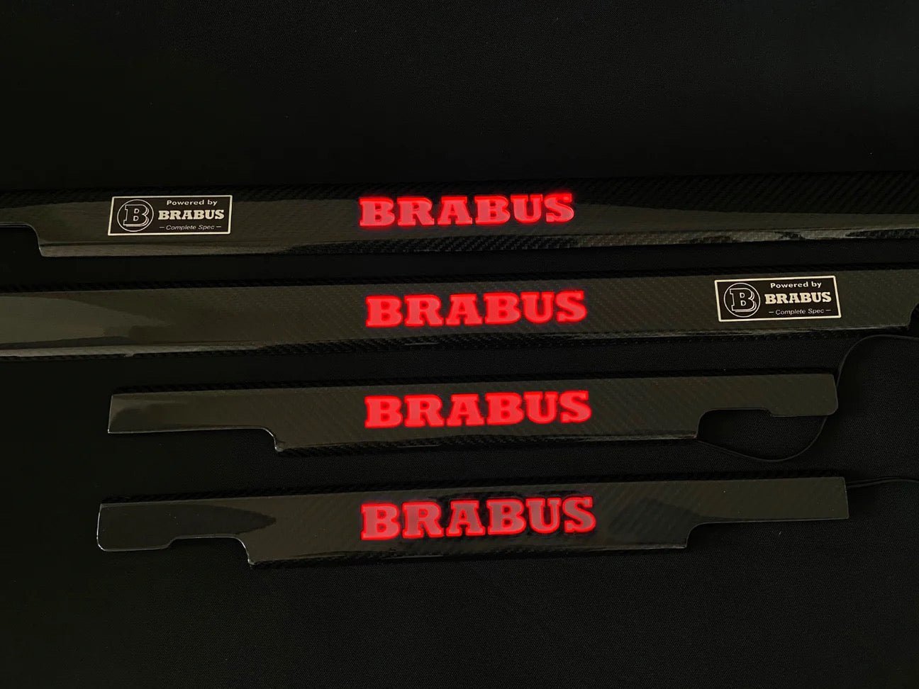 Brabus Door Sills 4 pcs Carbon fiber Red LED Illuminated for Mercedes-Benz G W463