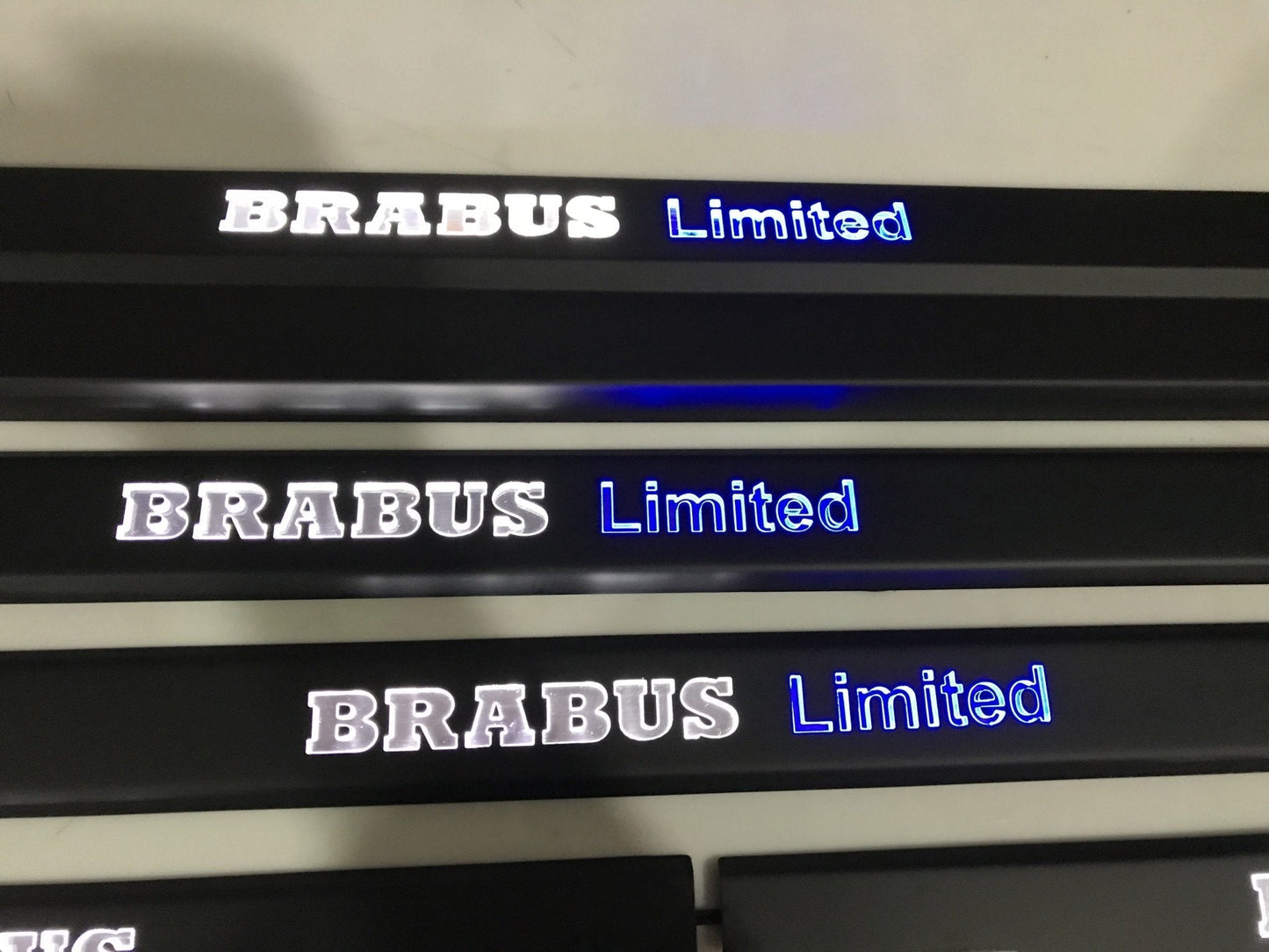 Black door sills Brabus Limited white blue LEDs for Mercedes-Benz G-Class W463