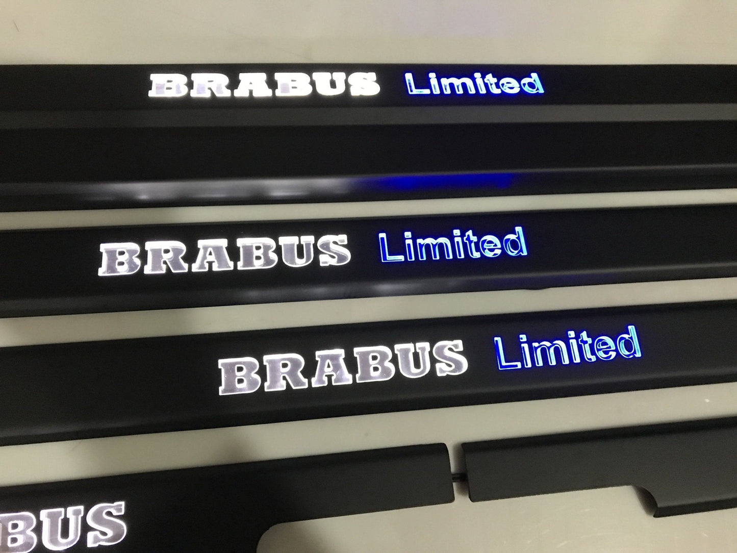 Black door sills Brabus Limited white blue LEDs for Mercedes-Benz G-Class W463