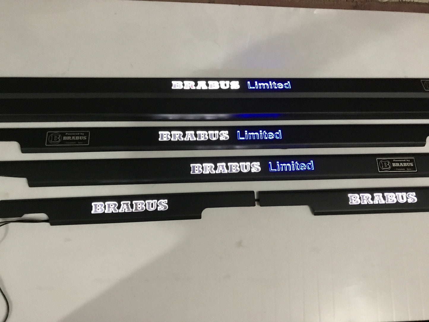 Black door sills Brabus Limited white blue LEDs for Mercedes-Benz G-Class W463