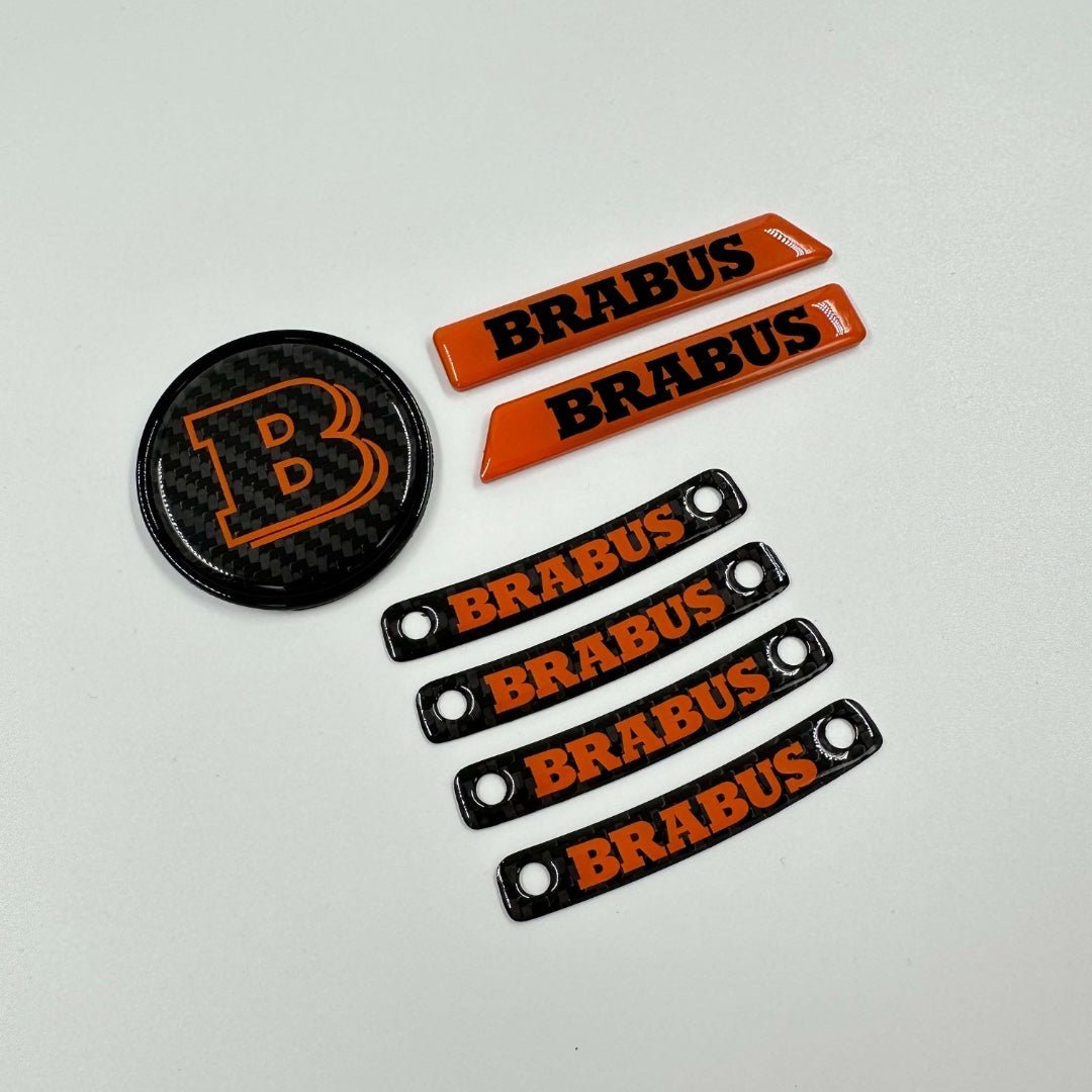 Brabus ORANGE badge logo emblem set for Mercedes-Benz W463A W464 G-Class