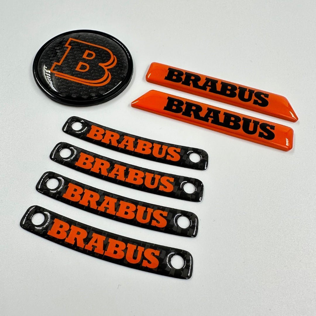 Brabus ORANGE badge logo emblem set for Mercedes-Benz W463A W464 G-Class