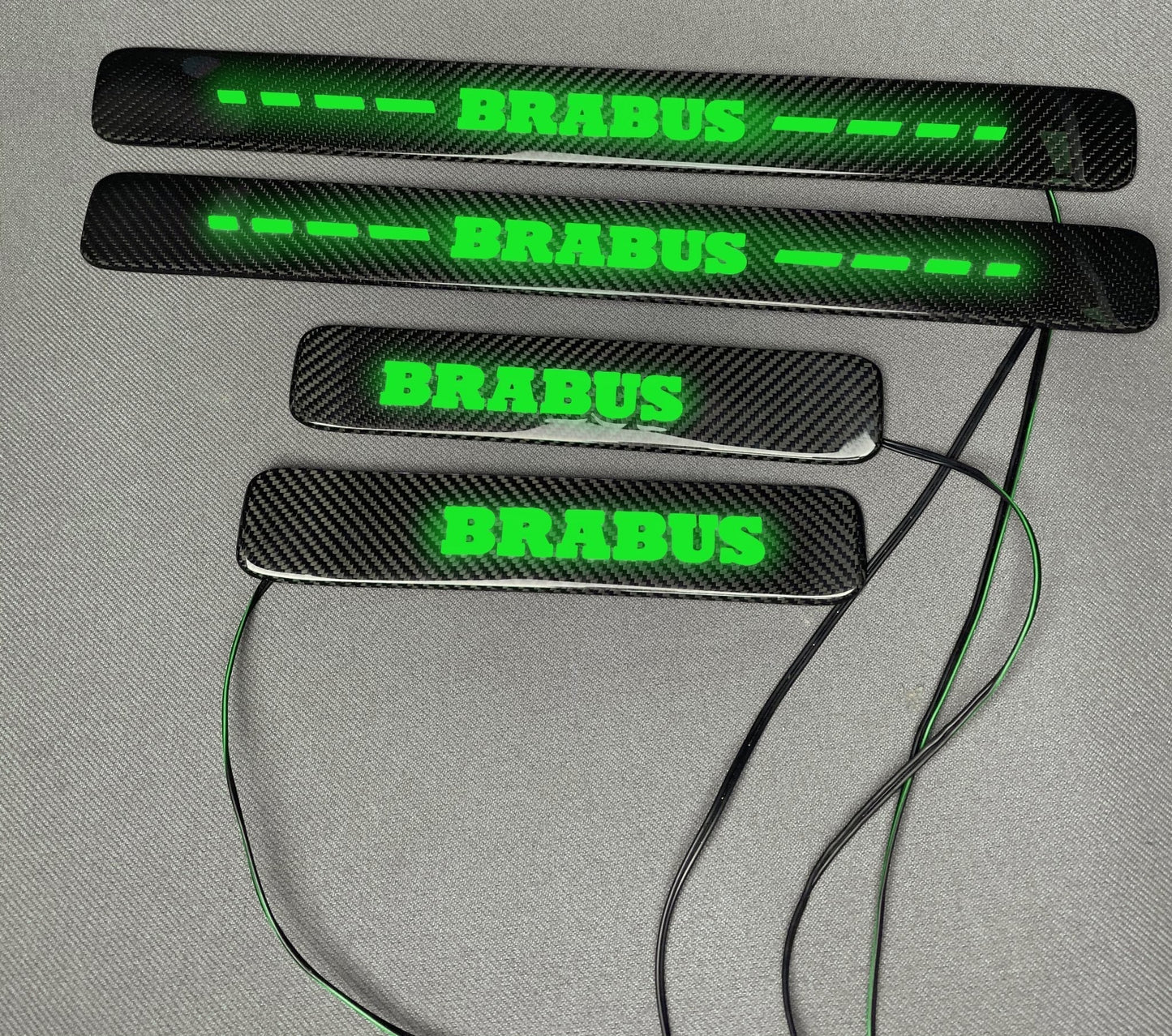 Brabus style Carbon Fiber Door Sills LED green illuminated for Mercedes-Benz w463a w464 G Wagon