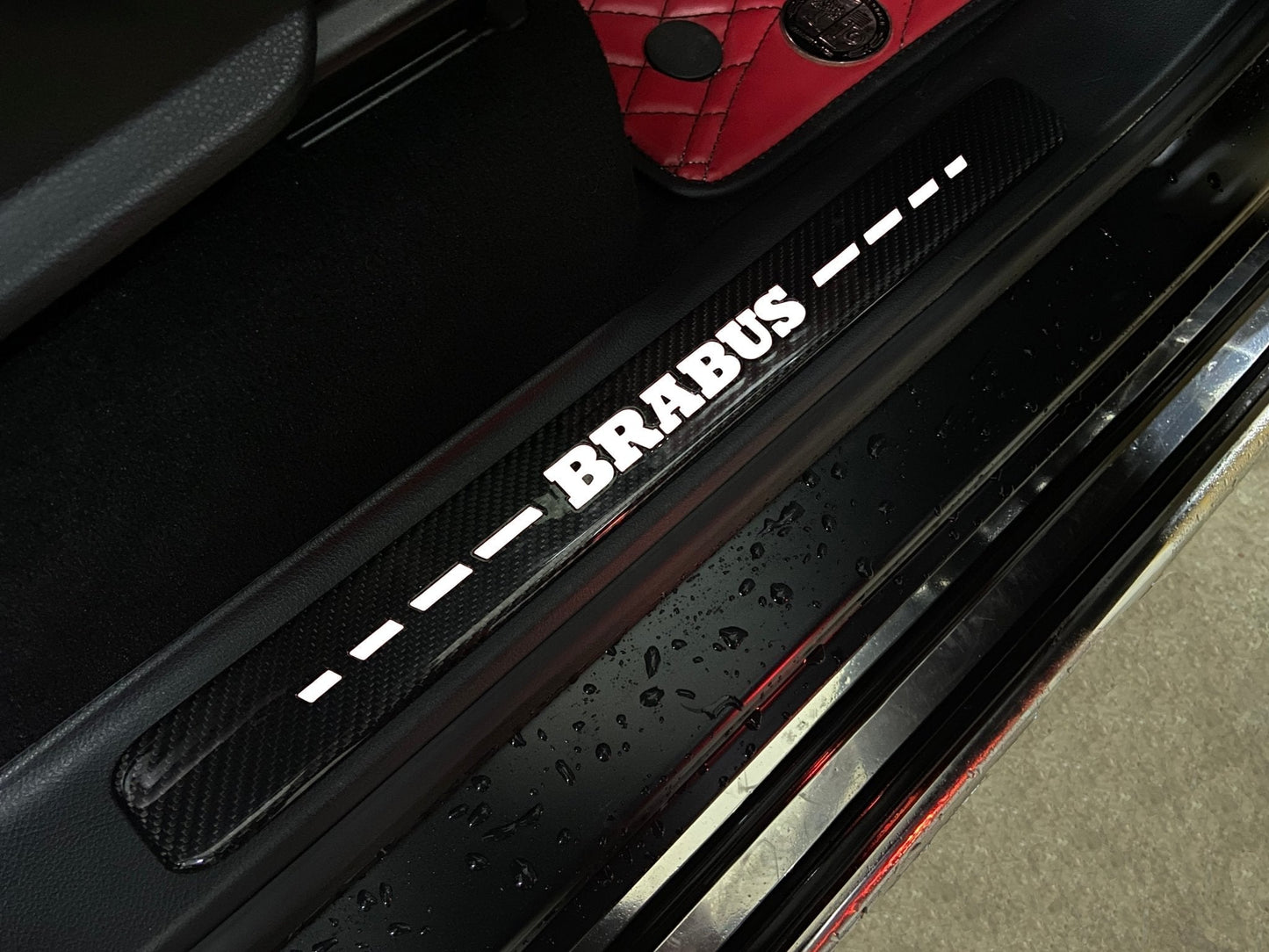 Brabus style Carbon Fiber Door Sills LED white illuminated for Mercedes-Benz w463a w464 G Wagon