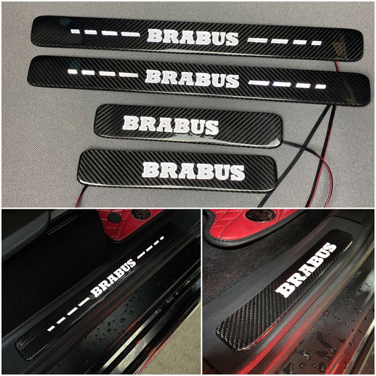 Brabus style Carbon Fiber Door Sills LED white illuminated for Mercedes-Benz w463a w464 G Wagon