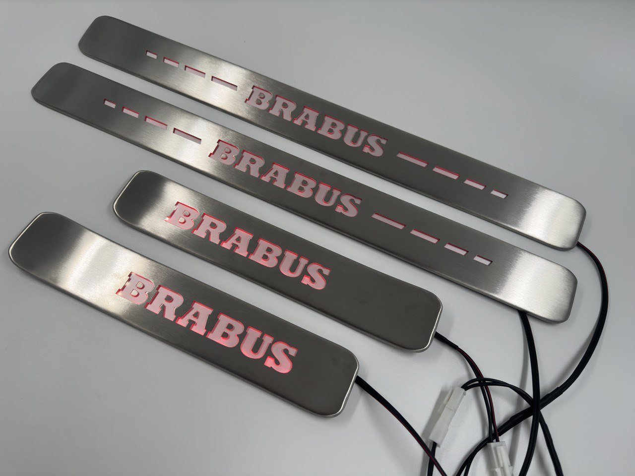 Brabus style Door Sills Metal Red LED Illumination 4 pcs for Mercedes-Benz G-Wagon w463a w464