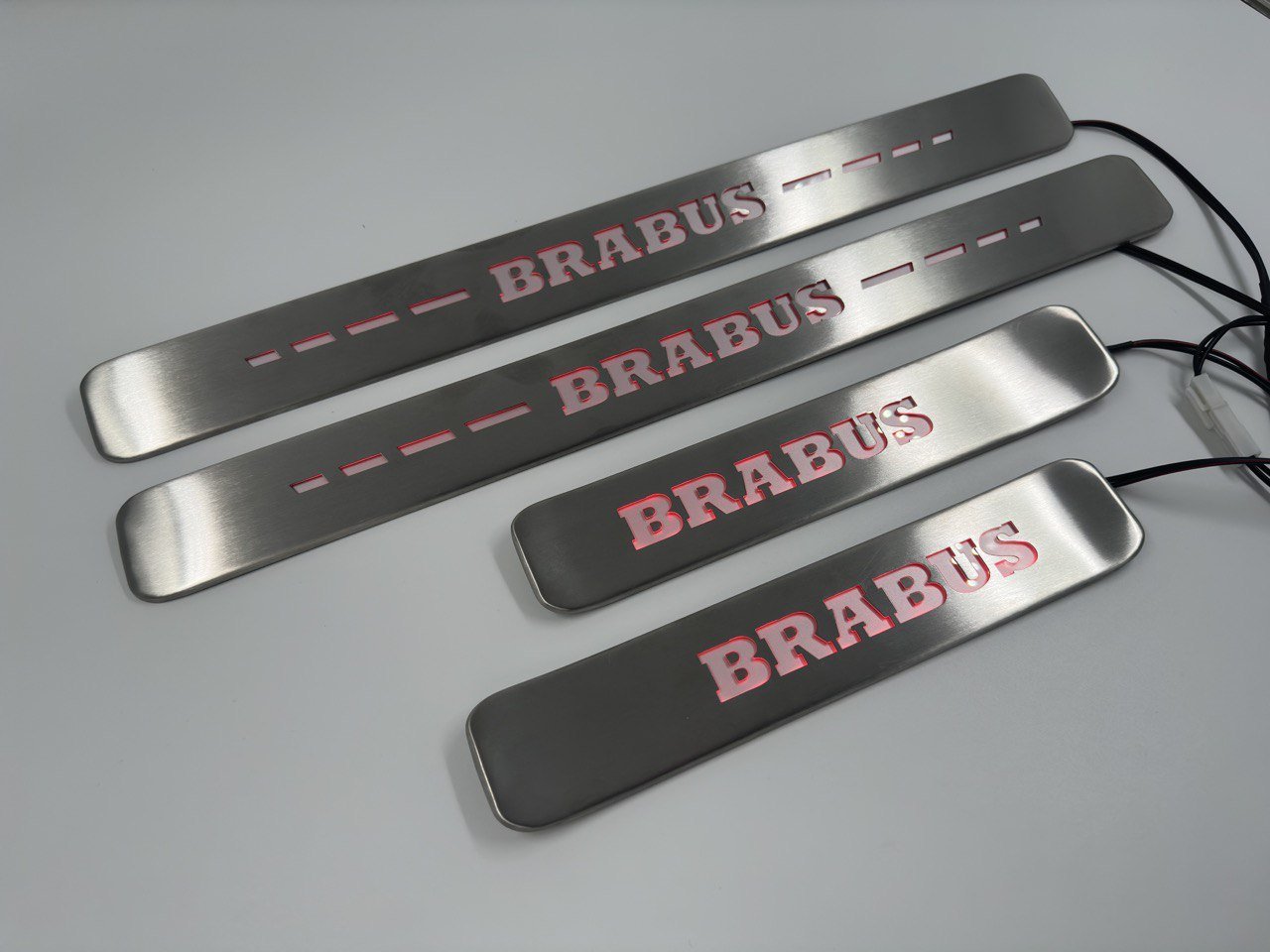 Brabus style Door Sills Metal Red LED Illumination 4 pcs for Mercedes-Benz G-Wagon w463a w464