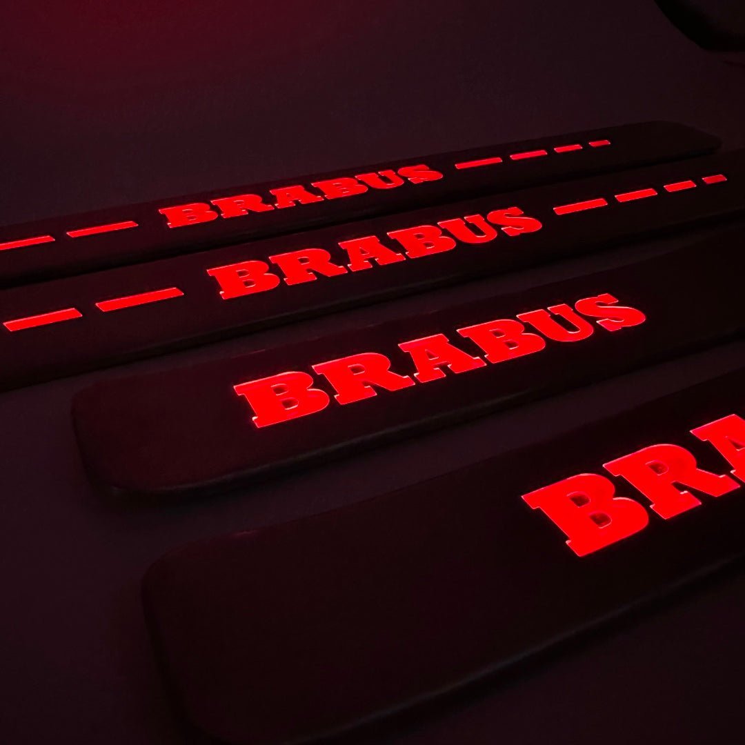 Brabus style Door Sills Metal Red LED Illumination 4 pcs for Mercedes-Benz G-Wagon w463a w464