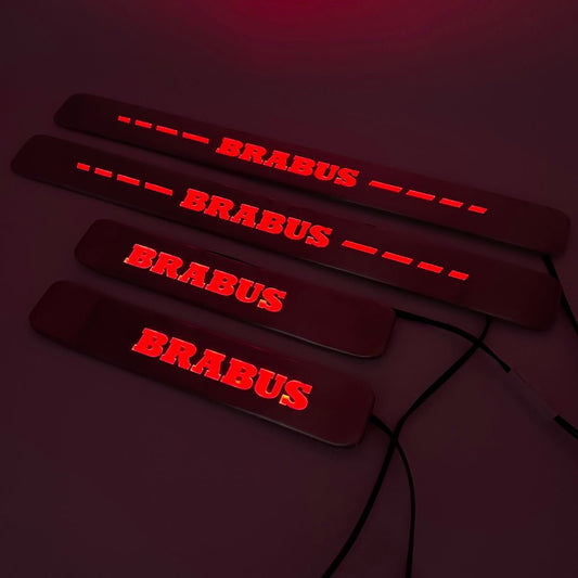 Brabus style Door Sills Metal Red LED Illumination 4 pcs for Mercedes-Benz G-Wagon w463a w464