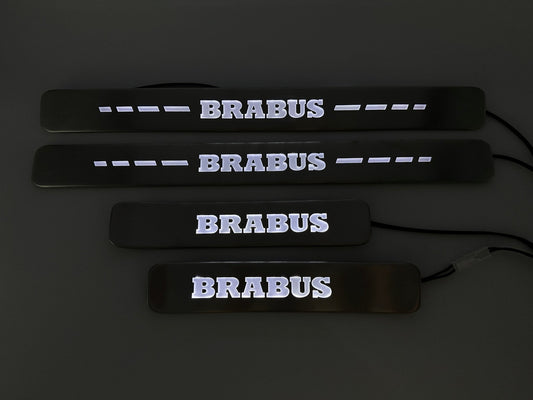 Brabus style Door Sills Metal White LED Illumination 4 pcs for Mercedes-Benz G-Wagon w463a w464