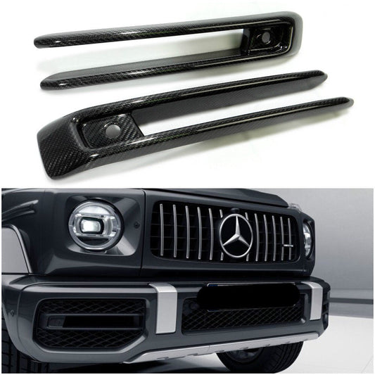 Carbon fiber front AMG bumper fog lights covers for Mercedes-Benz G-Class W463A