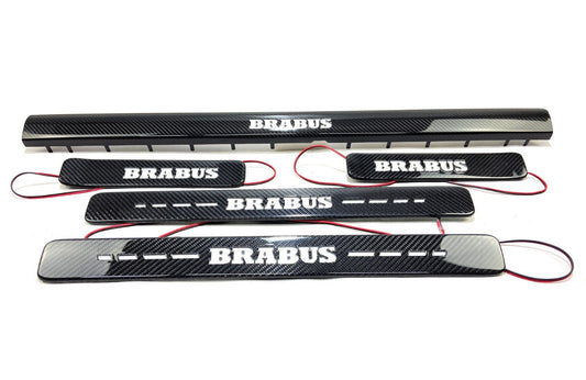 Carbon fiber LED Illuminated Brabus Door Sills 5 pcs for Mercedes-Benz W463A W464 G-Class