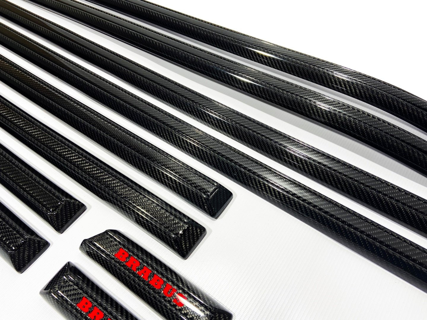 Carbon fiber solid side mouldings with insertions complete set AMG Brabus