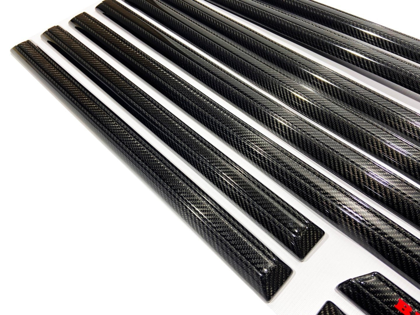 Carbon fiber solid side mouldings with insertions complete set AMG Brabus