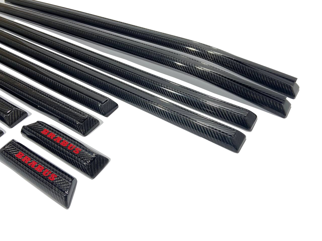 Carbon fiber solid side mouldings with insertions complete set AMG Brabus