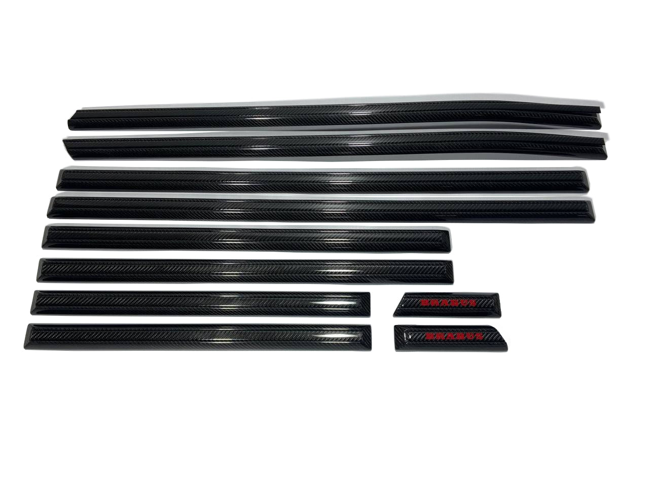 Carbon fiber solid side mouldings with insertions complete set AMG Brabus