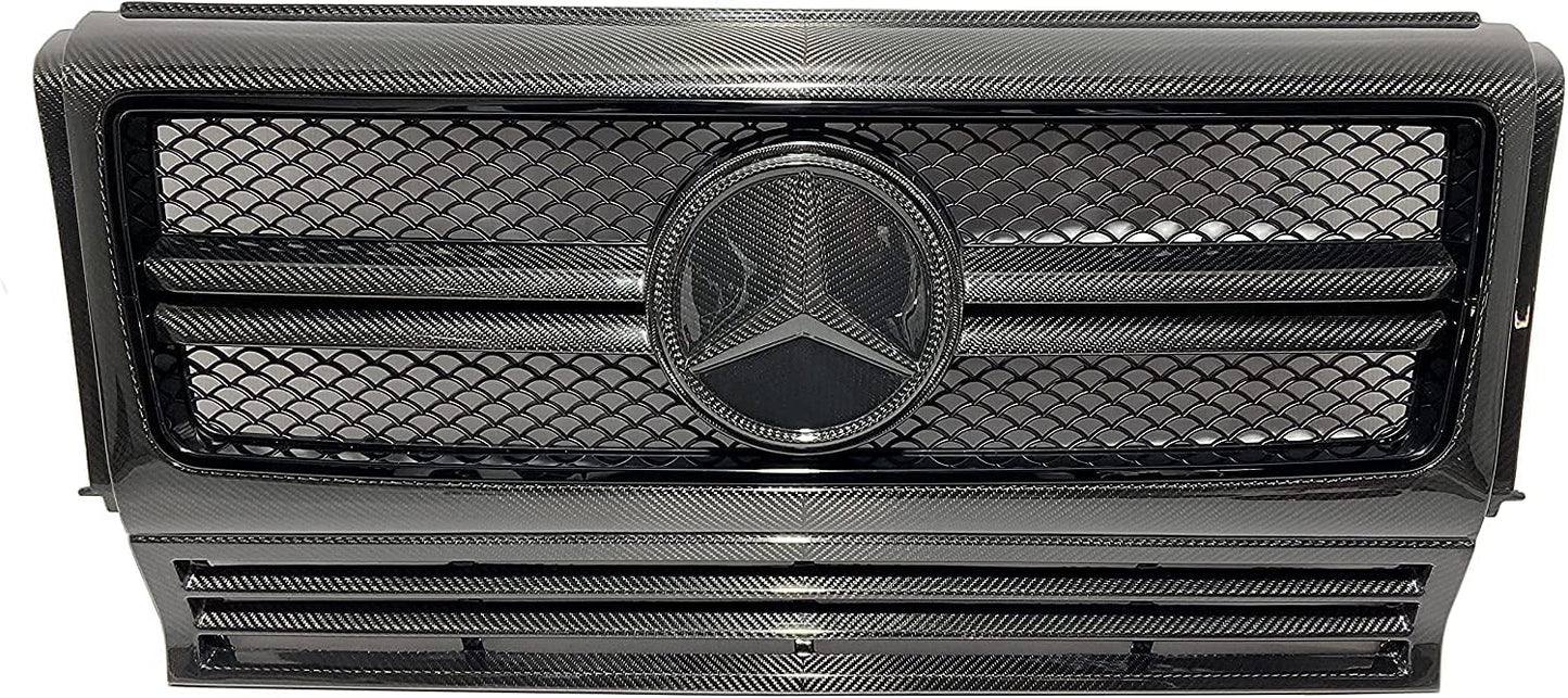 Carbon Fiber Star Front Grille Frame Set for Mercedes-Benz G-Wagon G-Class W463 G63 G55 G500