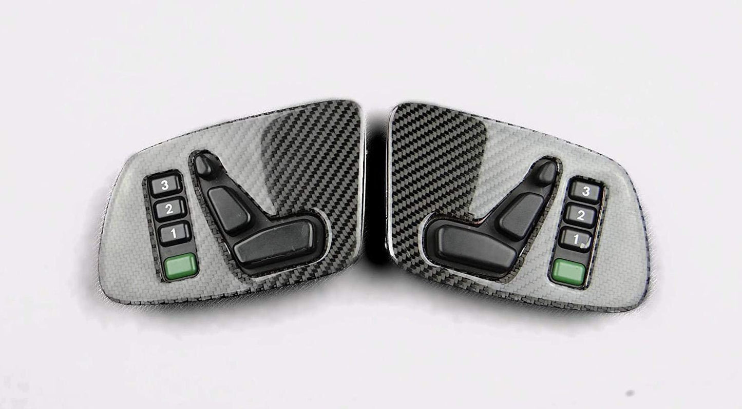 Door Panels Buttons Carbon Covers Set