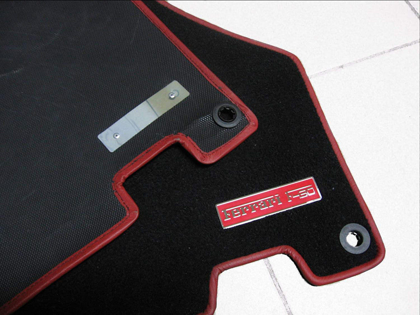 Ferrari F430 Floor Mats Interior Red Insertion Badges Emblems Metal Chrome Polished qualitative 2 pcs Set