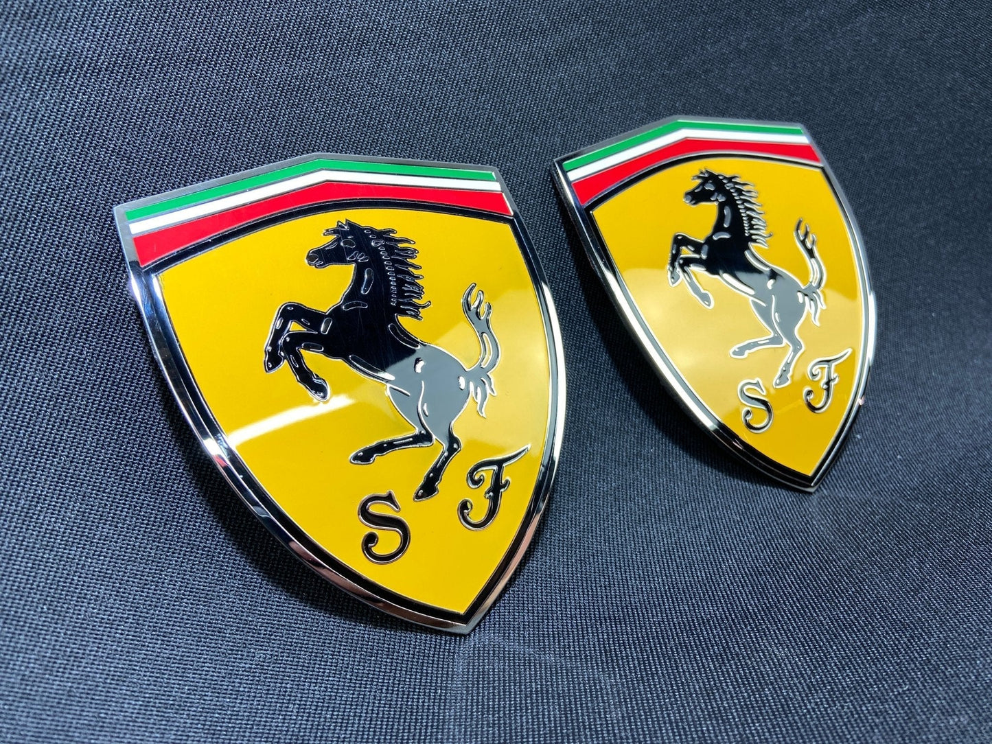 for Ferrari 360 Modena Yellow side pillar Metal Emblems Badges set