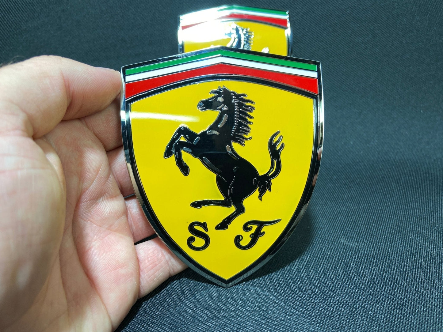 for Ferrari 360 Modena Yellow side pillar Metal Emblems Badges set