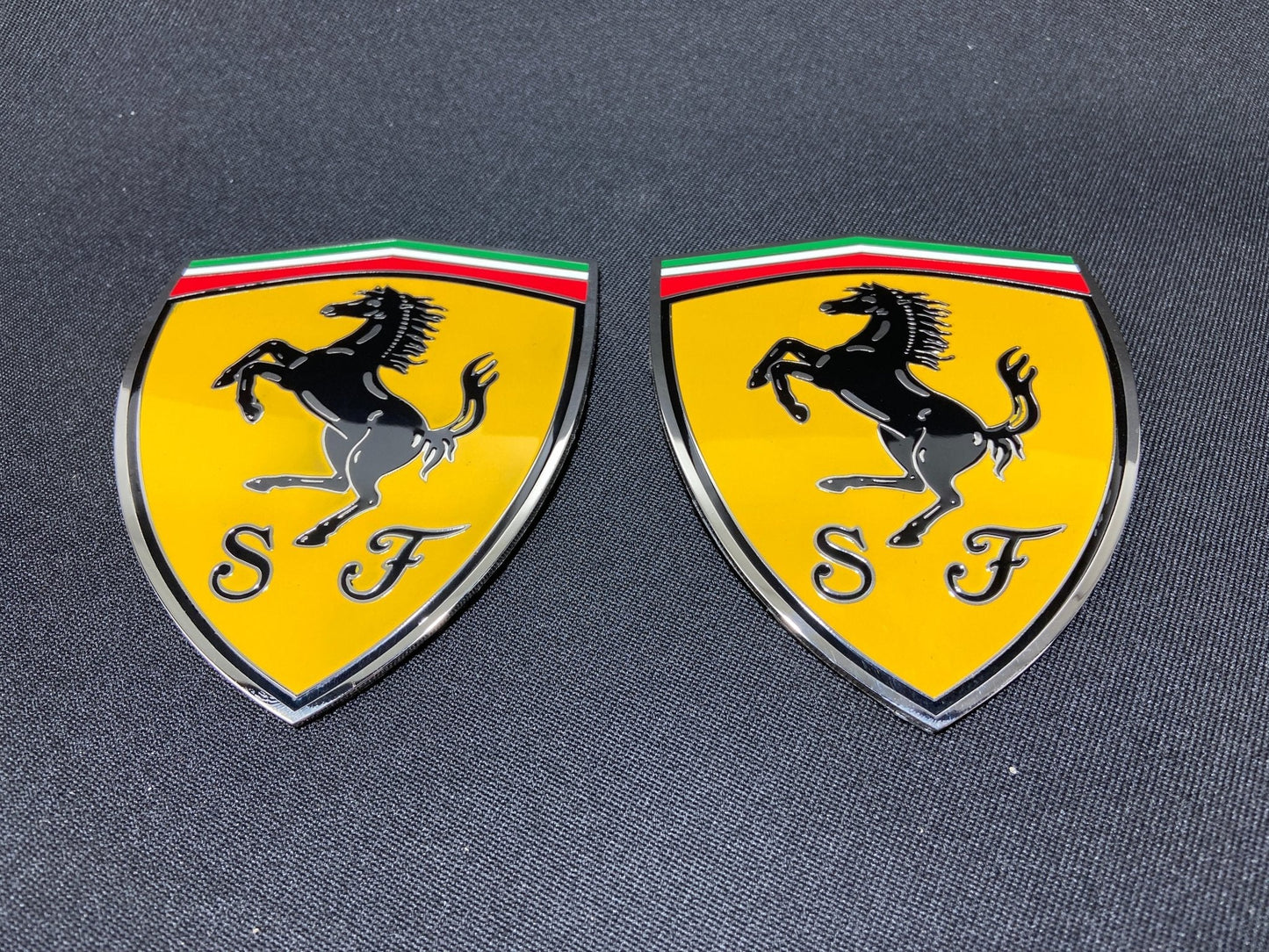 for Ferrari 360 Modena Yellow side pillar Metal Emblems Badges set