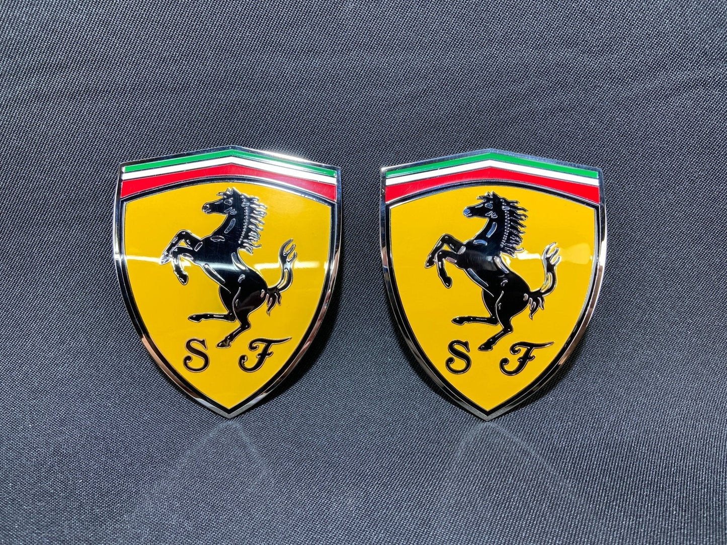 for Ferrari 360 Modena Yellow side pillar Metal Emblems Badges set