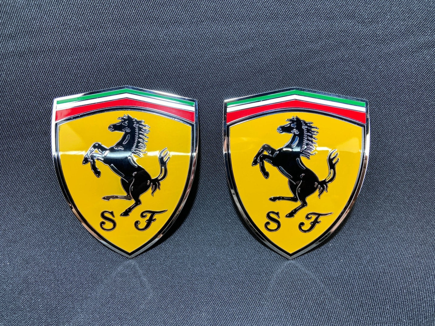 for Ferrari 360 Modena Yellow side pillar Metal Emblems Badges set