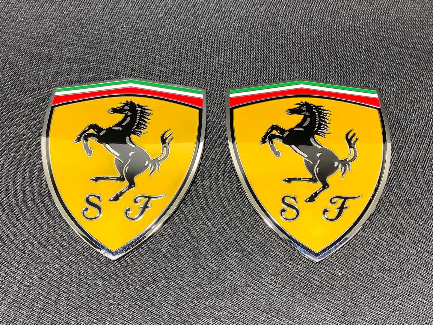 for Ferrari 360 Modena Yellow side pillar Metal Emblems Badges set