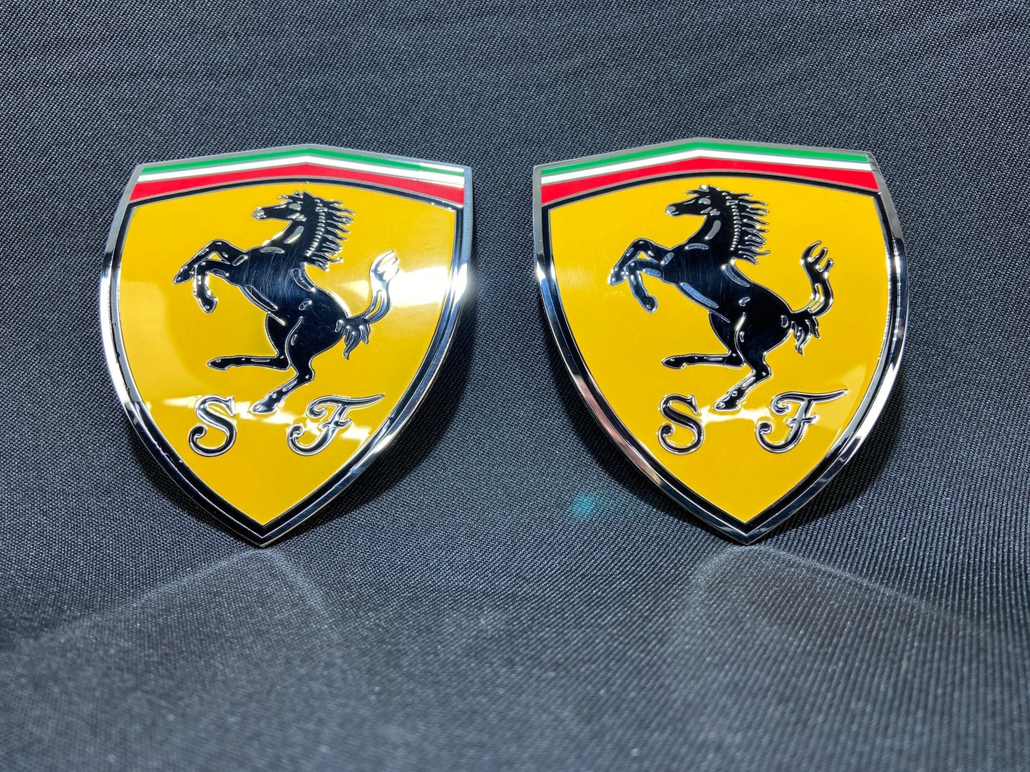 for Ferrari 360 Modena Yellow side pillar Metal Emblems Badges set