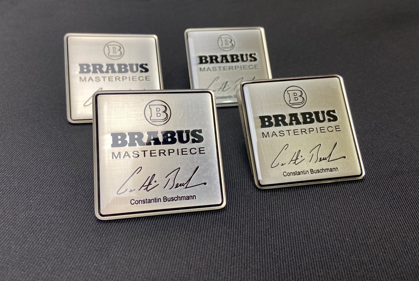 for Mercedes Brabus Masterpiece Metal Silver Seats Emblem Badge Logo set