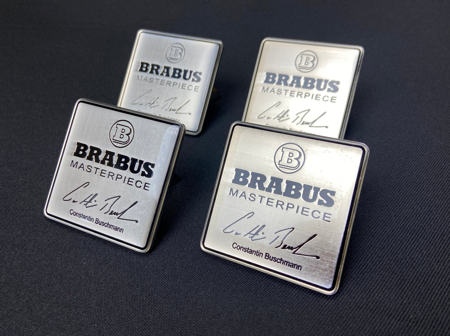 for Mercedes Brabus Masterpiece Metal Silver Seats Emblem Badge Logo set